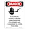 Signmission Safety Sign, OSHA Danger, 5" Height, Electrical Supply Station, Portrait OS-DS-D-35-V-1200 - alternate 1